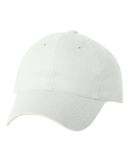 Sportsman Heavy Brushed Twill Unstructured Cap, Adjustable, White