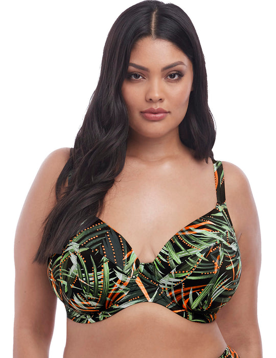 Elomi Womens Amazonia Underwire Plunge Bikini Top