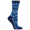 Hot Sox Womens Happy Hanukkah Non Skid Crew Socks