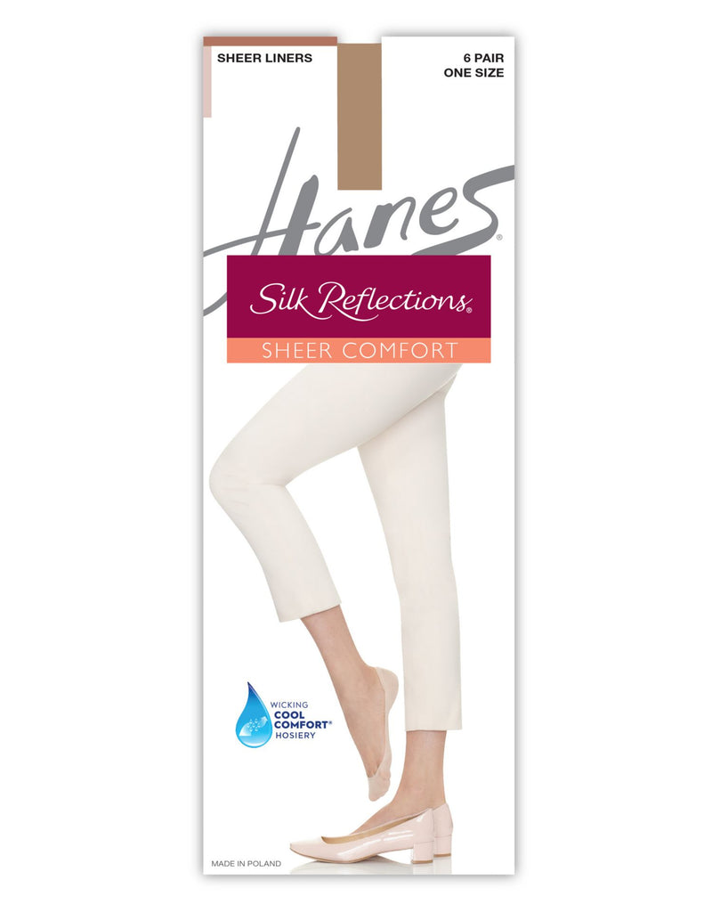 Hanes Womens Silk Reflections Sheer Liners 6-Pack