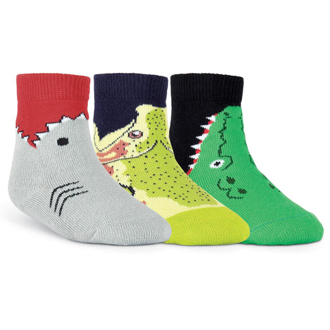 K. Bell Infants Shark Bite Three Pair Crew Socks