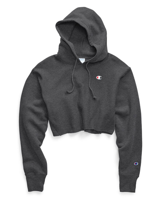 Champion Life Womens Reverse Weave Cropped Cut Off Pullover Hoodie