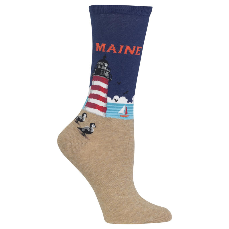 Hot Sox Womens Maine Crew Socks