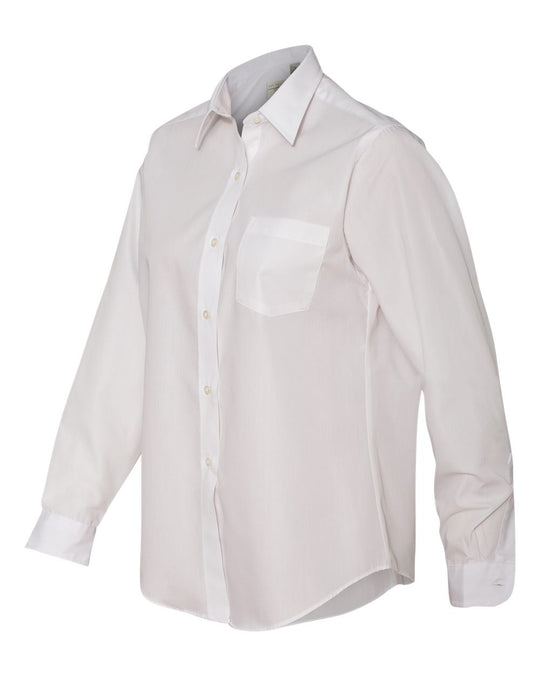 Van Heusen Womens Broadcloth Long Sleeve Shirt, S, White