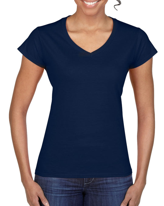 Gildan Ladies Softstyle V-Neck T-Shirt, L, White