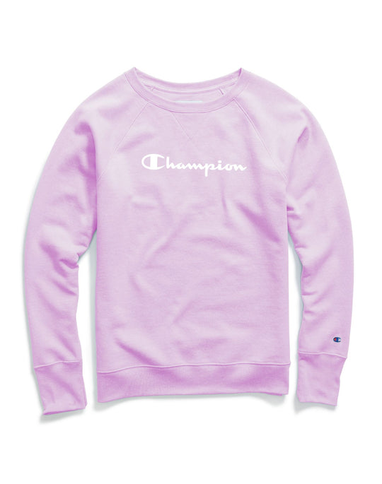 Champion Womens Powerblend Boyfriend Crew, Script Logo