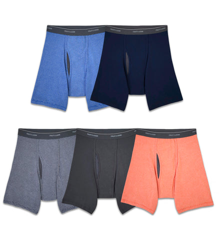 Fruit Of The Loom Mens Coolzone Boxer Brief 5 Pack, XL, Assorted