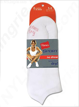 Hanes Sport Women's No Show Socks 6 Pairs