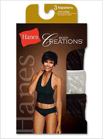 Hanes Body Creations Microfiber Hipster 3 Pack