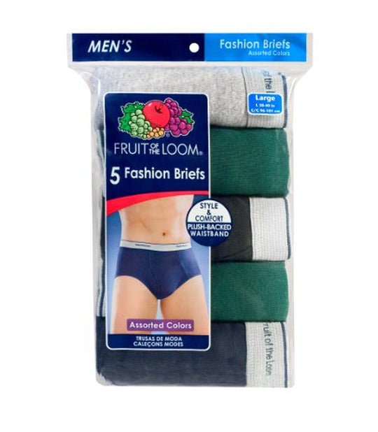Fruit of the Loom Men`s 5-Pack Assorted Fashion Briefs - X-Sizes