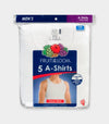 Fruit of the Loom Men`s 5 Pack White A-Shirts - X-Sizes
