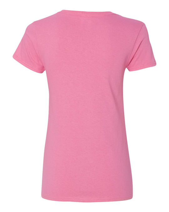 Gildan Ladies Heavy Cotton V-Neck T-Shirt, XL, Purple