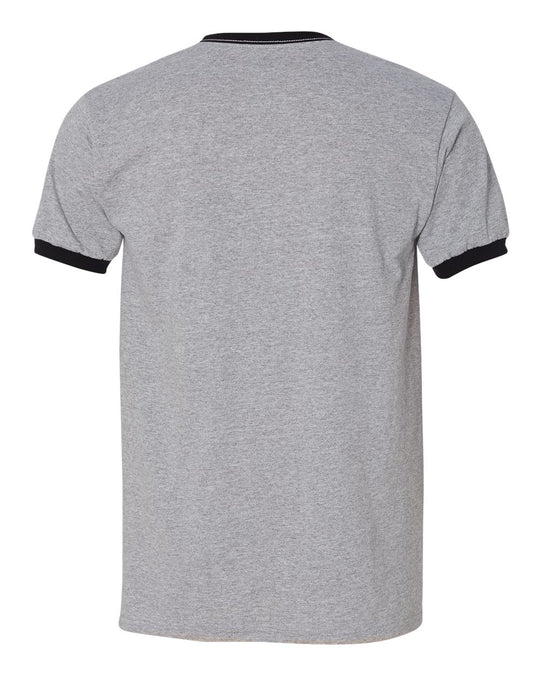 Gildan Mens DryBlend Ringer T-Shirt, L, Sport Grey/Black