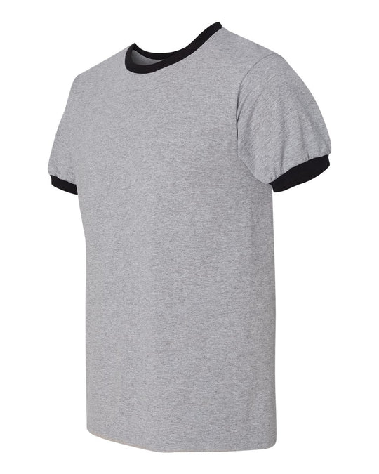 Gildan Mens DryBlend Ringer T-Shirt, L, Sport Grey/Black