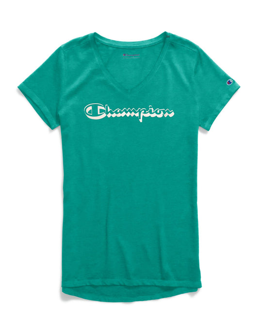 Champion Womens Authentic Wash V-Neck Tee