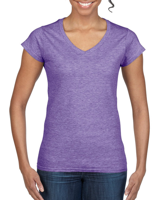 Gildan Ladies Softstyle V-Neck T-Shirt, L, White