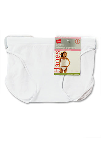 Hanes All-Over Comfort Perfect Mix and Match Bikini 2 Pack White