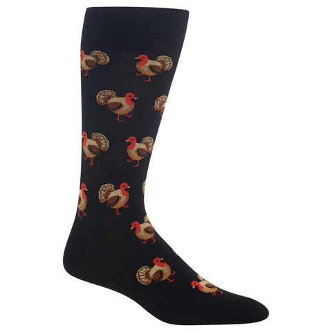 Hot Sox Mens Turkeys Crew Socks