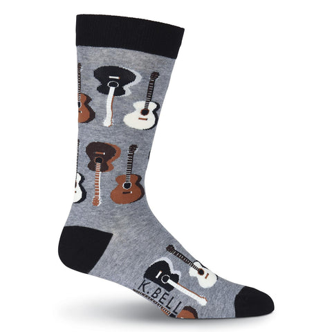 K. Bell Mens Guitars Crew Socks