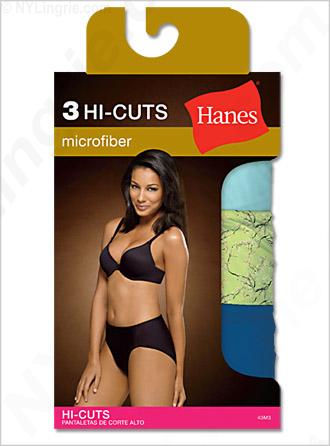Hanes Women's Body Creations Microfiber Hi-Cut 3 Pack