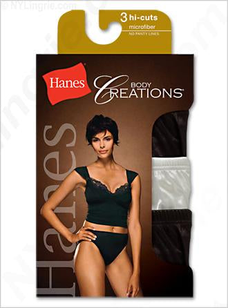 43M3AS - Hanes Women's Body Creations Microfiber Hi-Cut 3 Pack