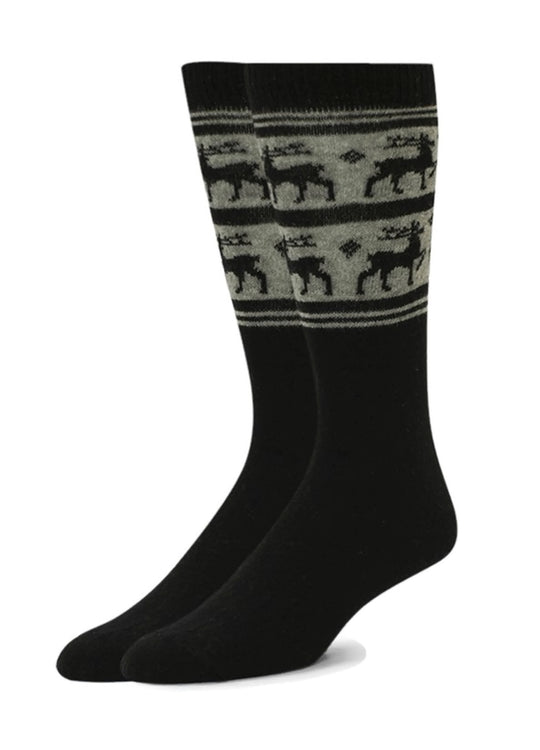 Alchester Mens Rudolph Holiday Reindeer Wool Crew Sock