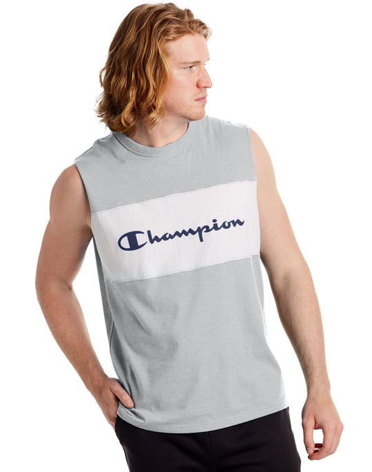 Champion Mens Sportstyle Colorblock Muscle Tee