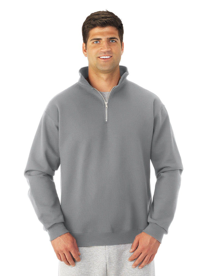 Jerzees Mens NuBlend Super Sweats Quarter-Zip Cadet Collar Sweatshirt