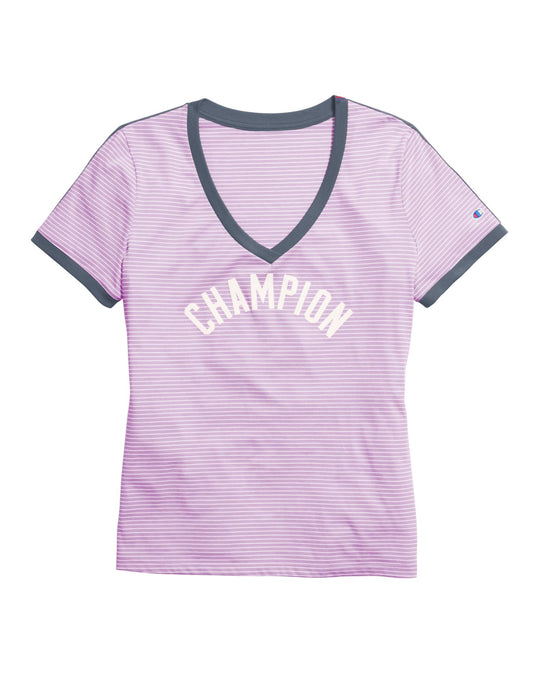Champion Womens Heritage V-Neck Ringer Tee