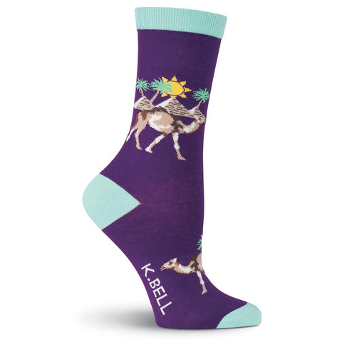 K. Bell Womens Camels Crew Socks