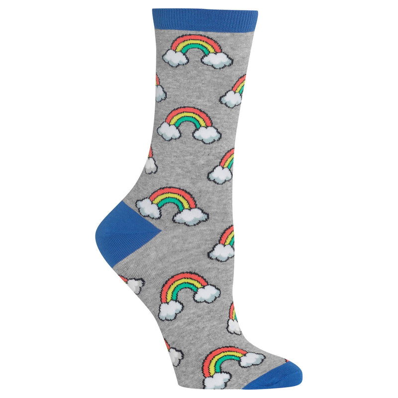 Hot Sox Womens Rainbow Crew Socks