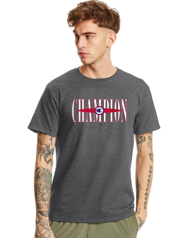 Champion Mens Classic Short-Sleeve Jersey Tee, L, Granite Heather