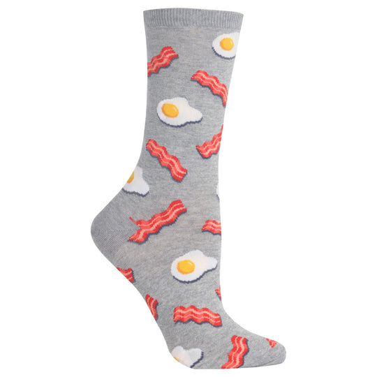 Hot Sox Womens Eggs and Bacon Crew Socks