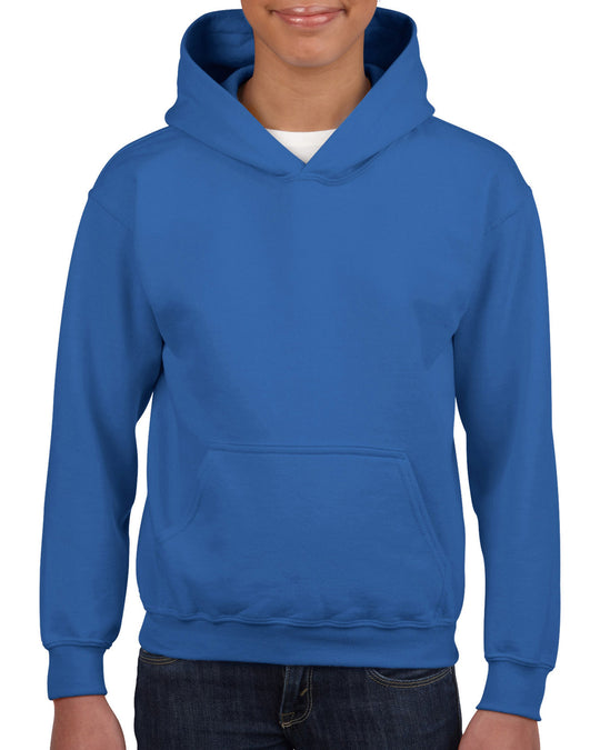 Gildan Youth Heavy Blend Hooded Sweatshirt, XS, Heather Sport Dark Navy