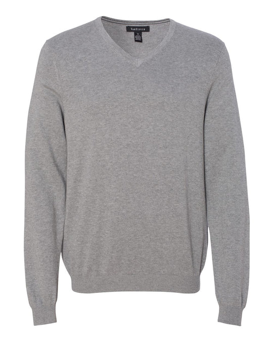 Van Heusen Mens V-Neck Sweater, S, Light Grey