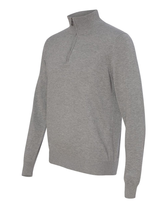 Van Heusen Mens Quarter-Zip Sweater, M, Light Grey