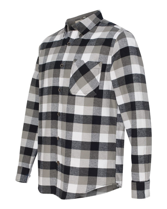 Weatherproof Vintage Brushed Flannel Long Sleeve Shirt 164761, XL, White/Black