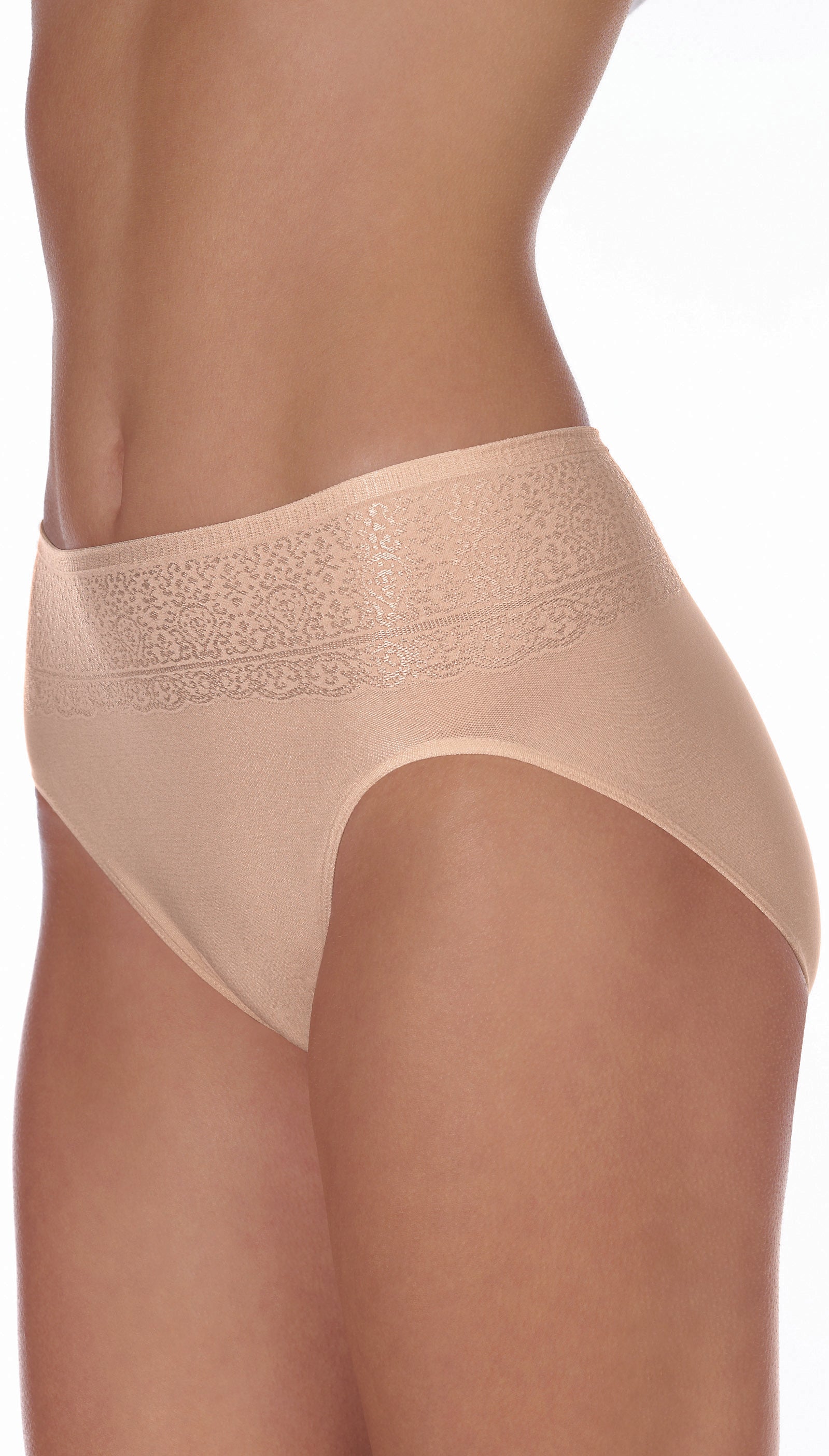 Bali Women's Smooth Passion For Comfort Lace Hi Cut Brief