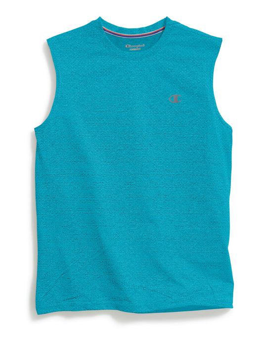 Champion Mens Vapor Heather Mesh Texture Muscle Tee