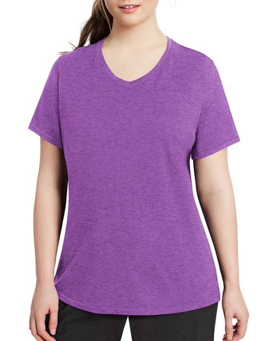 Champion Women`s Vapor Plus Jersey V-Neck Tee