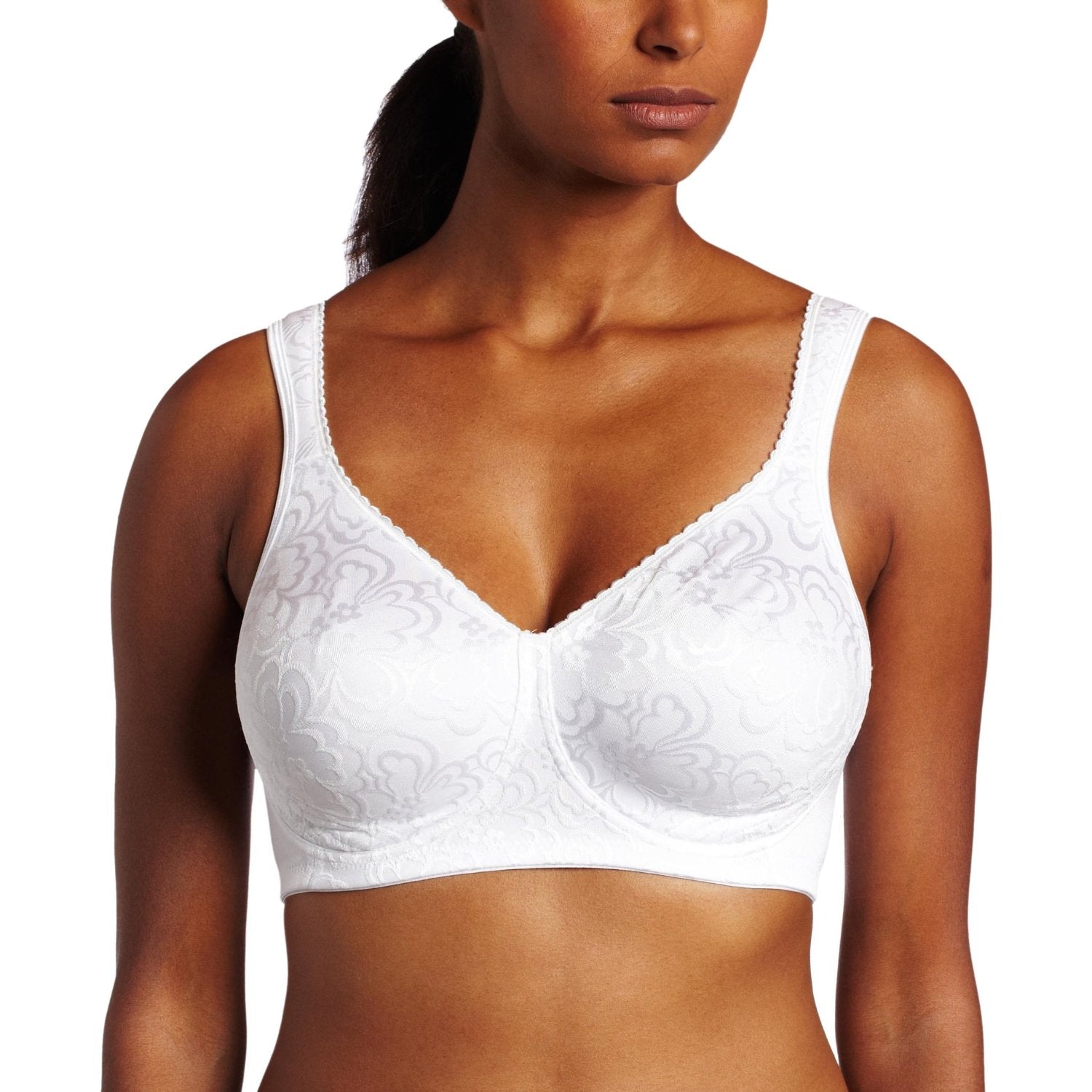 Playtex 18 Hour 474C Cotton Stretch Ultimate Lift & Support Wirefree Bra  White 42DDD Women's