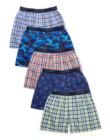 Hanes Boys Comfort Flex® Woven Boxer 5-Pack