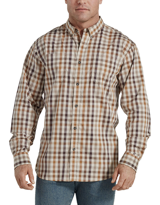 Dickies Mens FLEX Relaxed Fit Long Sleeve Plaid Shirt