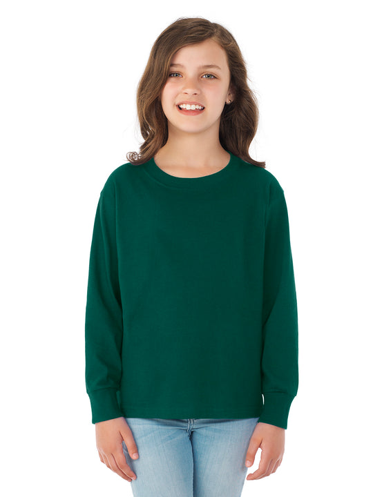 Fruit Of The Loom Youth HD Cotton Long Sleeve Crew T-Shirt