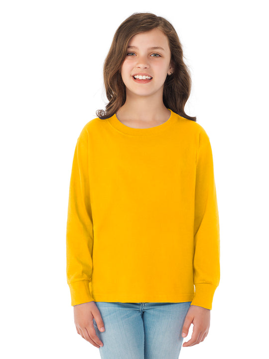 Fruit Of The Loom Youth HD Cotton Long Sleeve Crew T-Shirt