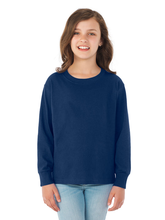 Fruit Of The Loom Youth HD Cotton Long Sleeve Crew T-Shirt