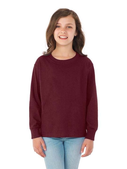 Fruit Of The Loom Youth HD Cotton Long Sleeve Crew T-Shirt