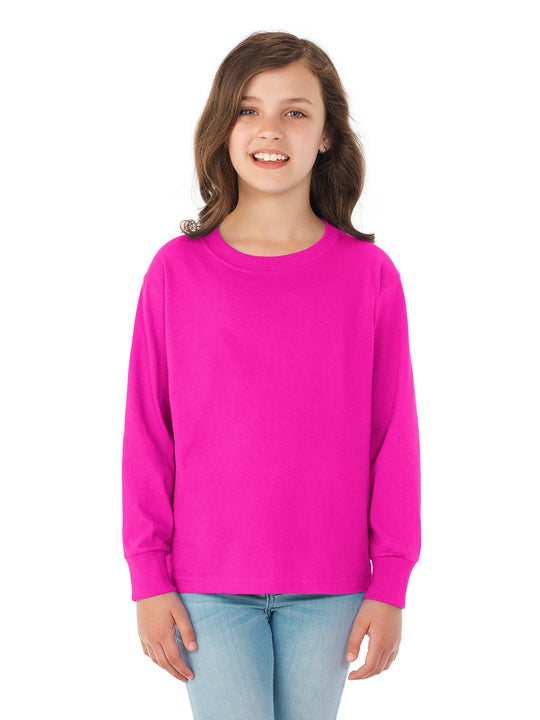 Fruit Of The Loom Youth HD Cotton Long Sleeve Crew T-Shirt