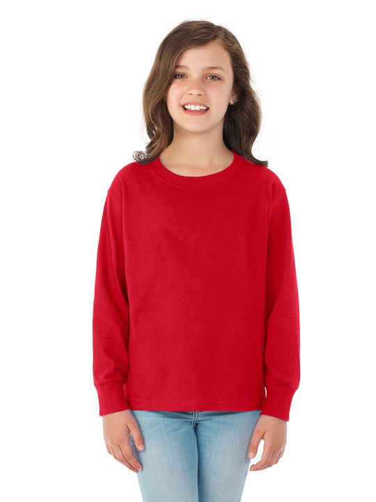 Fruit Of The Loom Youth HD Cotton Long Sleeve Crew T-Shirt