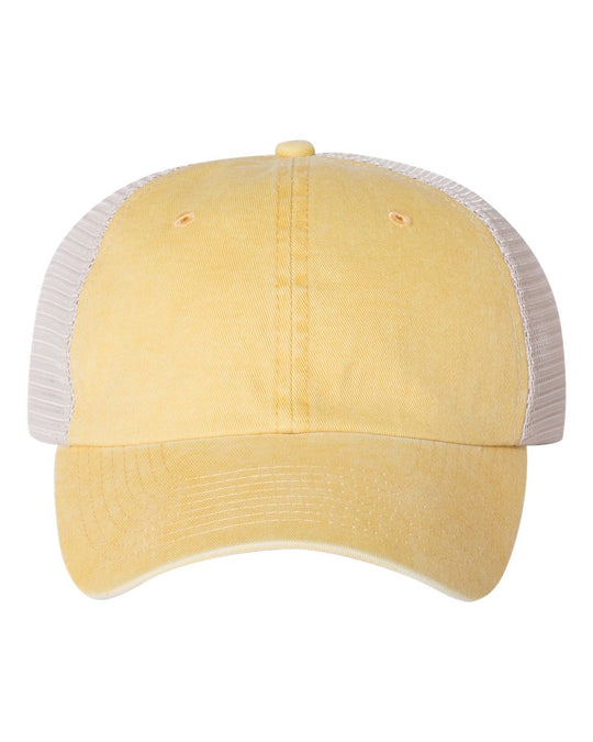 Sportsman Pigment-Dyed Trucker Cap, Adjustable, Texas Orange/Stone